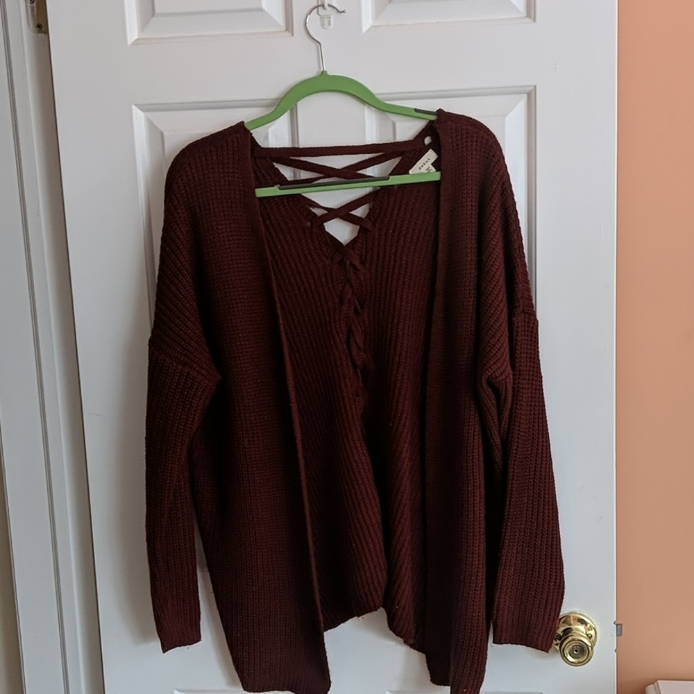 Red Cardigan Sweater